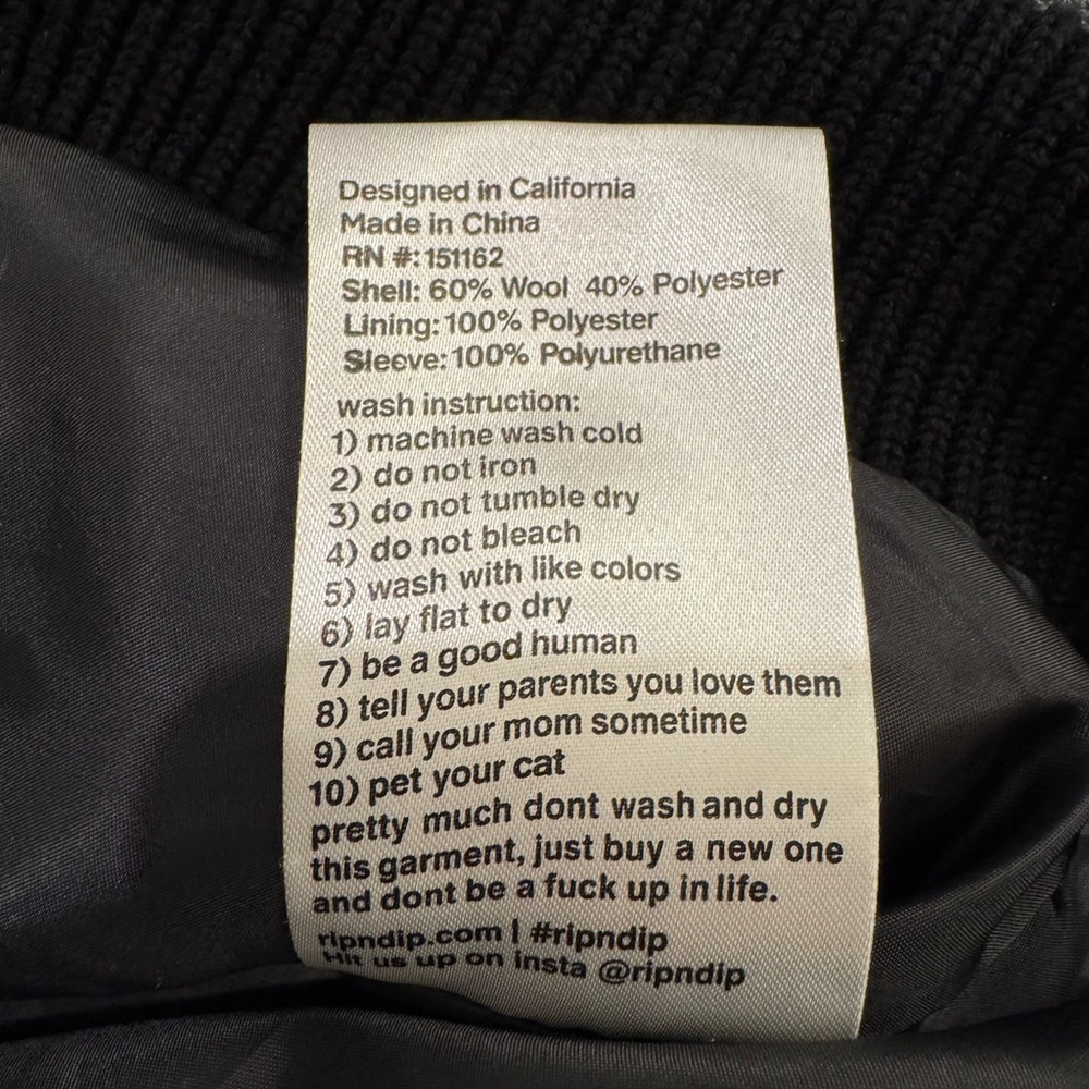 RIPNDIP RARI VARSITY JACKET (BLACK)-M - Picture 7 of 9